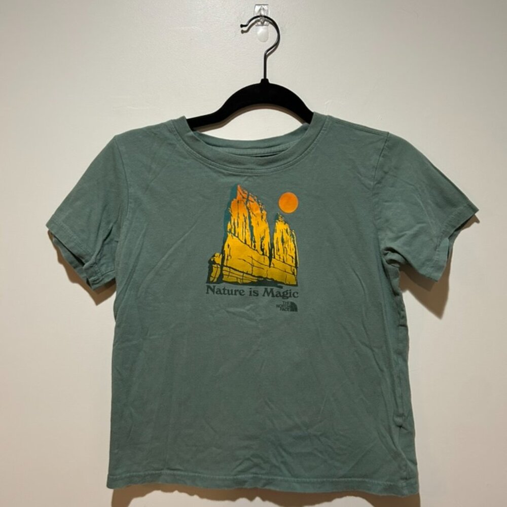 Kids Green NorthFace Tee